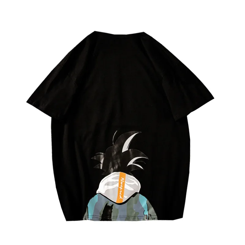 2109 SLOUPPG Dragon Ball японский хараджику Catton принт Мужская футболка хип хоп стиль