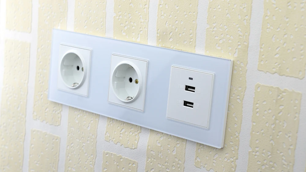 Электрическая розетка+ USB, ТВ, RJ45, HDMI тройной поп-переключатель розетки розетка из закаленного стекла Панель USB настенная розетка питания