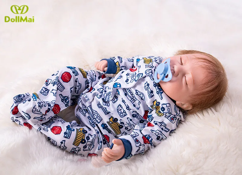 Bebes Reborn 48 см мягкие силиконовые куклы для новорожденных Спящая кукла
