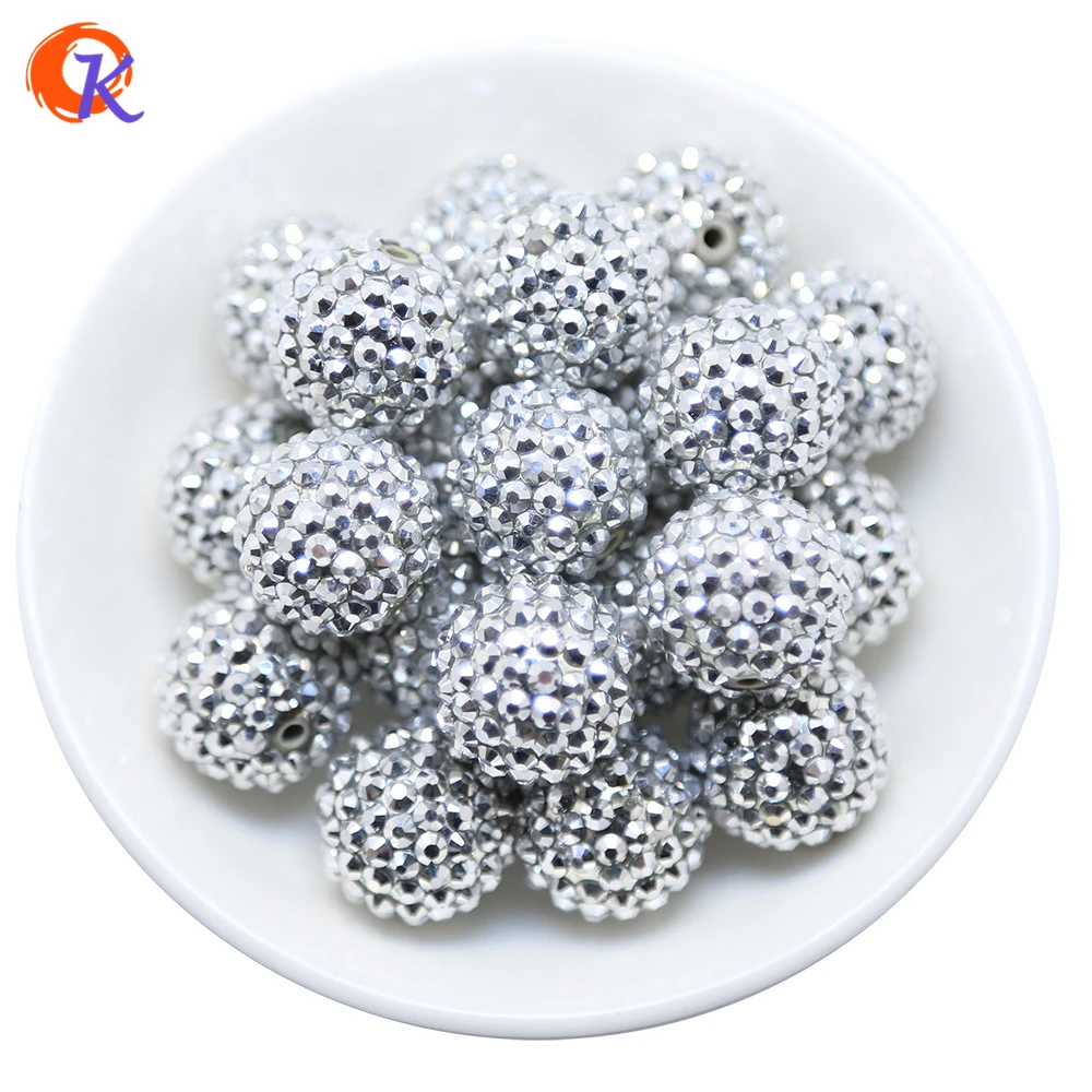 R44 Cordial Design 20 мм 100 шт./лот Родиевые крупные бусины из смолы для изготовления