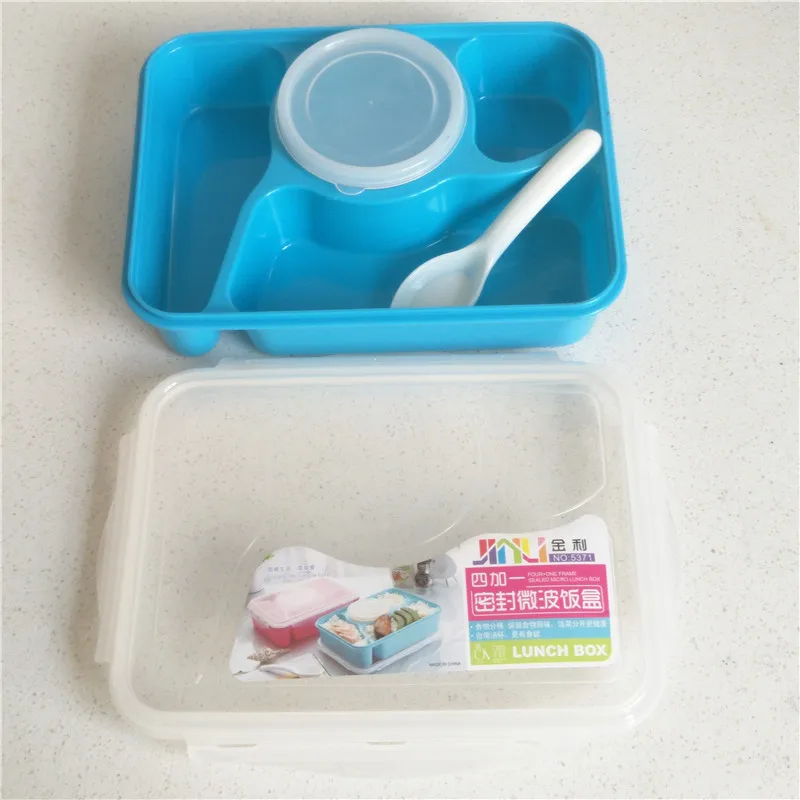 Высокое качество Bento Ланч бокс полностью Герметичный пищевой 4 отсек Box миска для