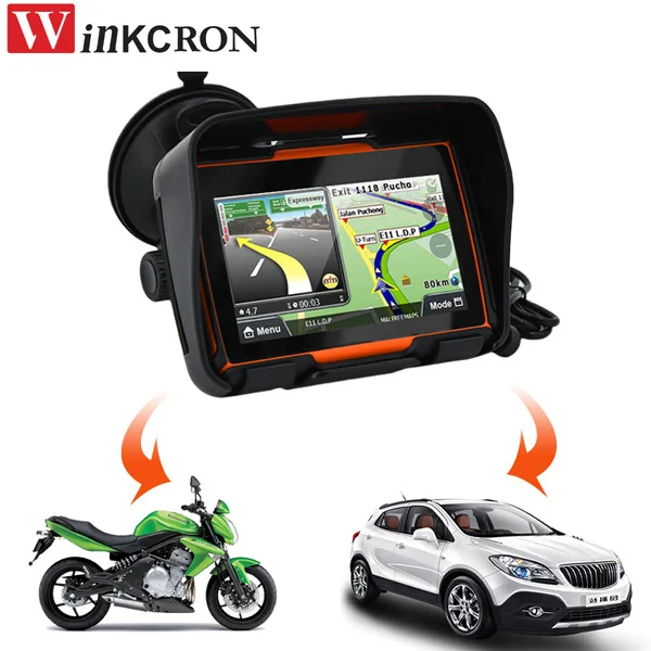 GPS навигатор для мотоцикла и автомобиля 4 3 дюйма 8 ГБ 256 Мб FM радио|motorcycle gps