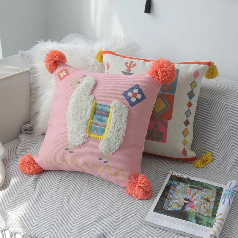 Марокканская наволочка с ручной вышивкой украшение для гостиной ворсовая