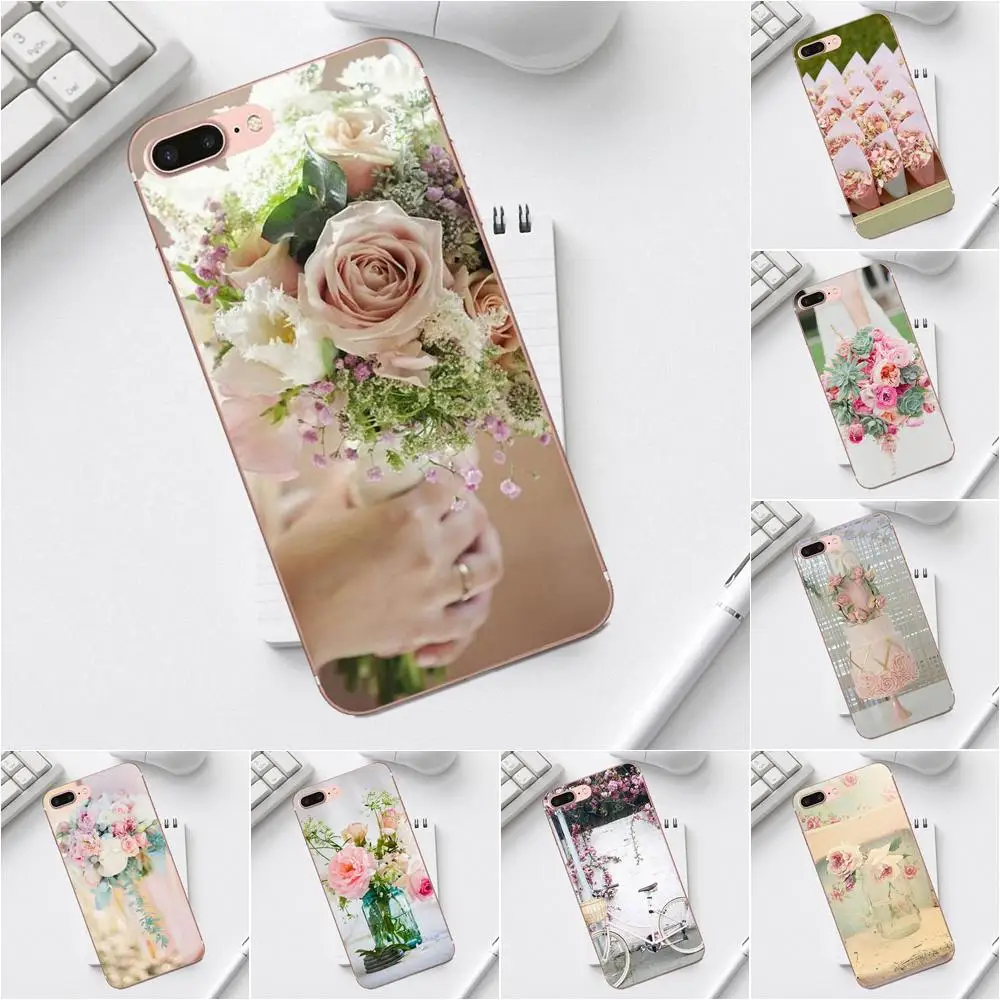 Винтажный пастельный розовый цветок для iPhone 4 4S 5 5C SE 6 6S 7 8 Plus X XS Max XR Galaxy A3 A5 J1 J3 J5 J7