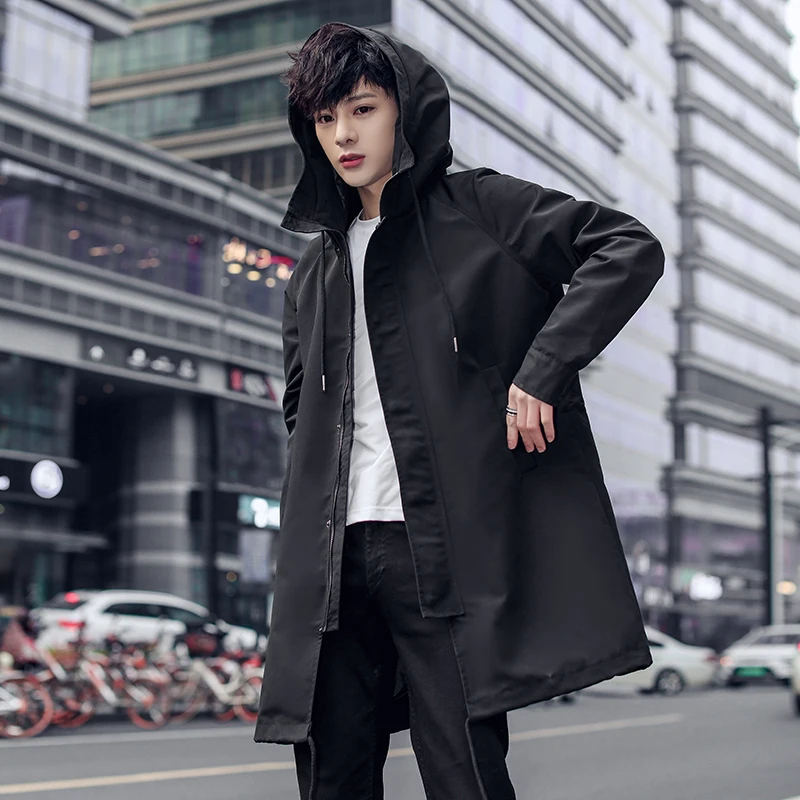 Весна и осень мужской повседневный Тренч куртка Мужская мода повседневные