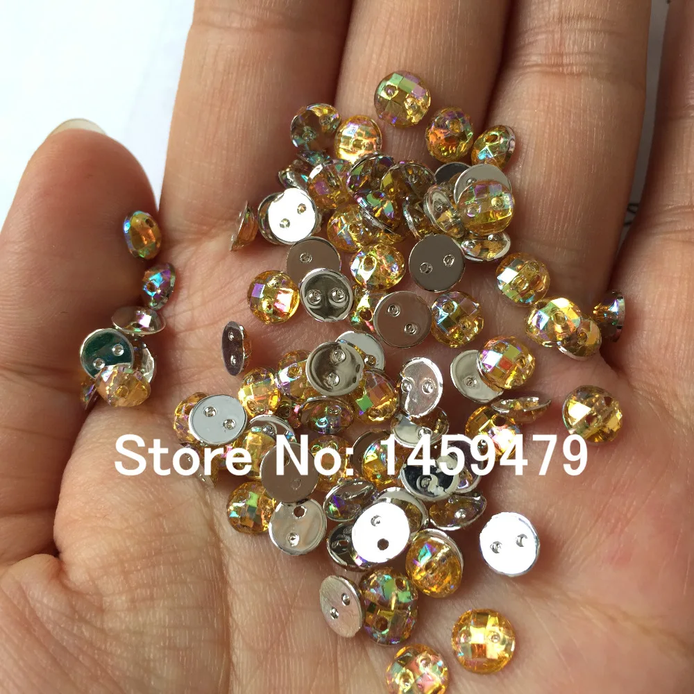 Small Amount Mesh Surface Delicate Round Rhinestone 120pcs 6mm Light Coffe Color AB Acrylic Crystal Flatback Sew-On 2 Hole | Дом и сад