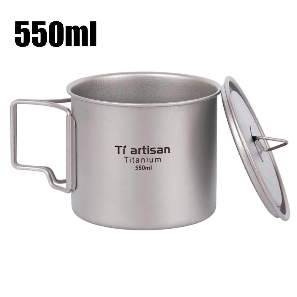 550ml Открытый Титан чашка кружка для воды кастрюли посуда Кемпинг Пособия по кулинарии Кубок Пикник воды Кофе Чай кружка для Пеший Туризм 300/420/550/650/750 мл - Цвет: 550ml