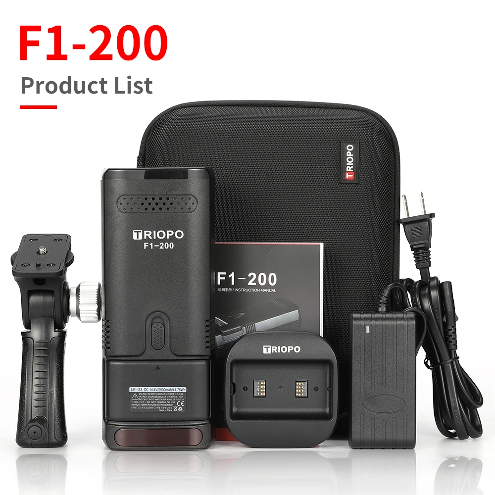TRIOPO F1 200 ttl 2 4G HSS 1/8000 s Карманный открытый свет вспышки 200Ws с G1 триггером 2900 mAh
