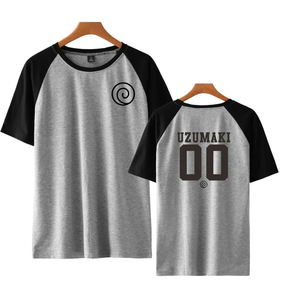 Gray 3 Лидер продаж, летняя футболка с принтом Аниме Наруто Uchiha Hatake Uzumaki Clan Badge, футболка с коротким рукавом размера плюс, футболка в стиле хип-хоп, Camiseta Masculina - Цвет: Gray 3