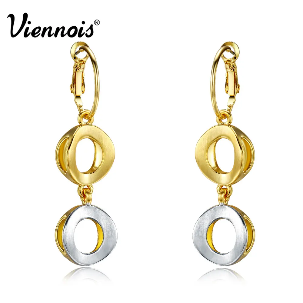 Viennois Новый Золото/Посеребренные Женщина Длинные Мотаться Серьги Круглый Полые