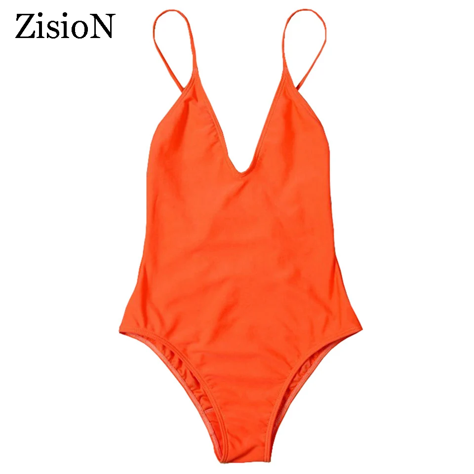 ZisioN цельный купальник женский винтажный купальный костюм 2017 сексуальный пляжный