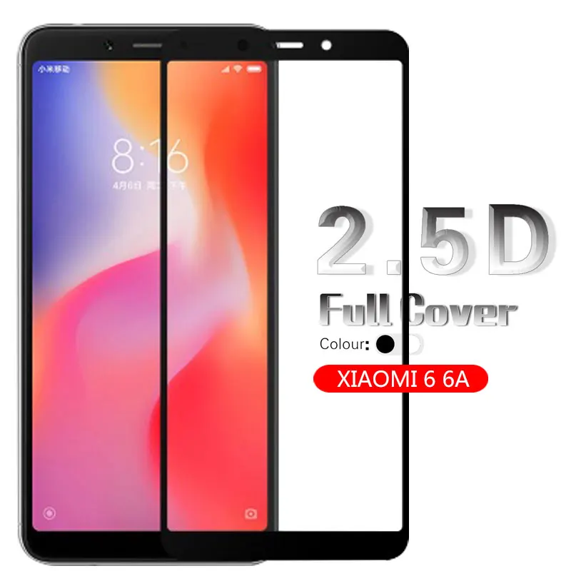 Закаленное стекло 2.5D с полным покрытием краев и защитой от царапин для Xiaomi Redmi 6 6A