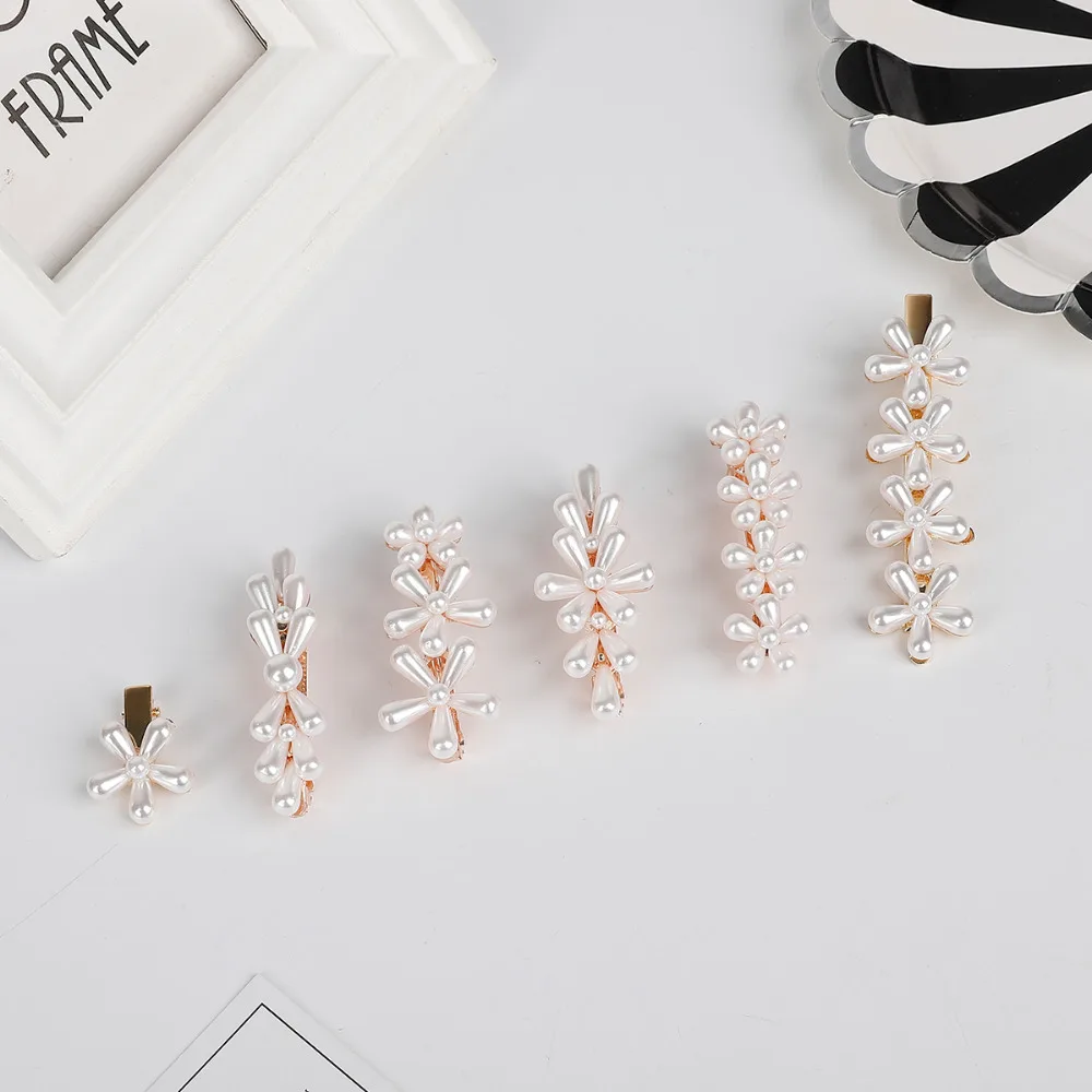 Новая мода 1 шт. Стразы и жемчужины шпильки для волос девочек barrettes заколка зажим
