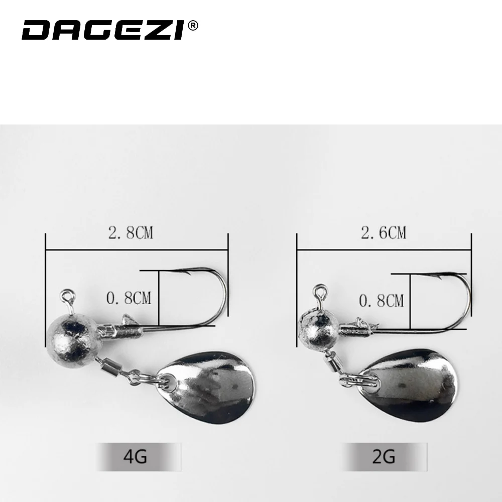 DAGEZI джиг голова крюк 2 г/4 г 5 шт./лот свинцовая головка рыболовный крючок джиг оснатка приманки для мягкой приманки-черви рыболовные снасти аксессуары