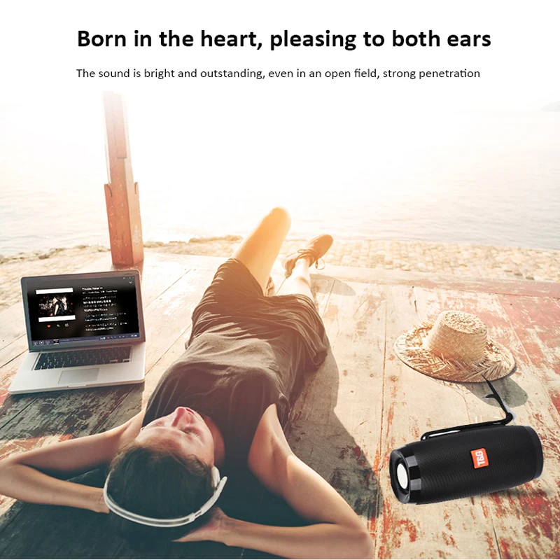 Колонка Портативная колонка bluetooth беспроводной Bluetooth динамик блютуз Колонка бум Box открытый бас TF FM радио со светодиодный подсветкой HIFI сабвуфер