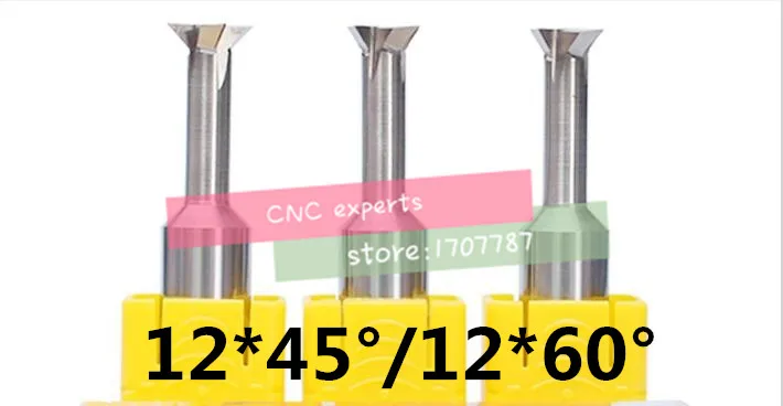 

Free Delivery 1PCS 12*45/12*60 degrees carbide straight shank dovetail milling cutter, alloy straight shank milling cutter
