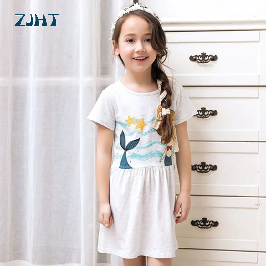 ZJHT 2019 Toddler Spring Long Sleeve Cotton Dress For Kid Girls Clothes Baby Princess Pullover Dresses Children's Clothing MY116 | Детская