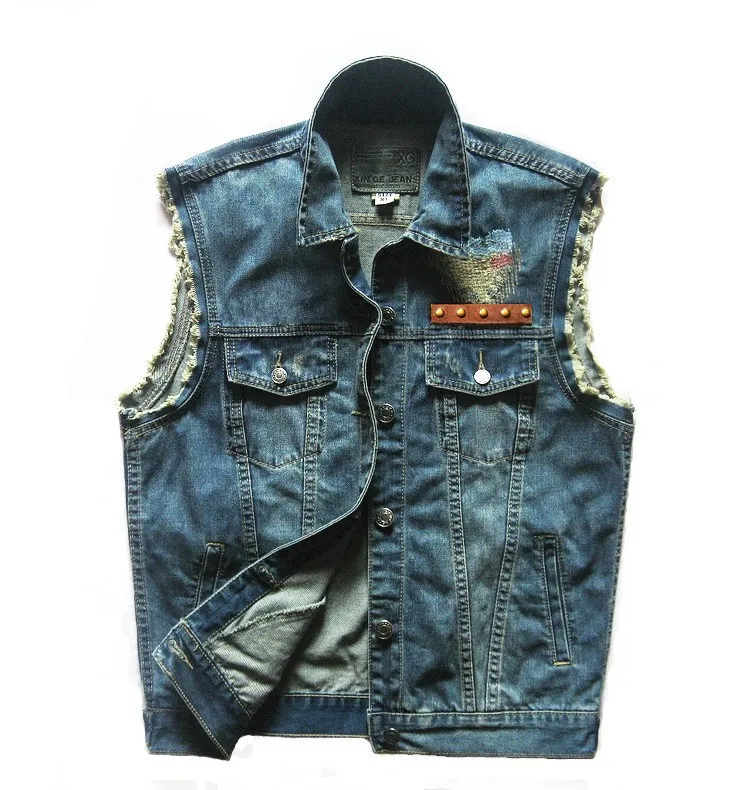 Мужской Байкерский джинсовый жилет с орлами | Мужская одежда