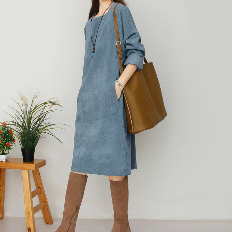Женское вельветовое платье с длинным рукавом летучая мышь|dress shrit|dress empiredresses petites |