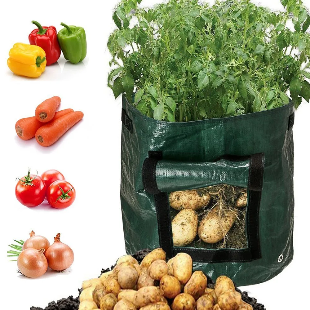 

DIY Potato Grow Planter PE Cloth Planting Container Bag Vegetable gardening jardineria Thicken Garden Pot Planting Grow Bag @A