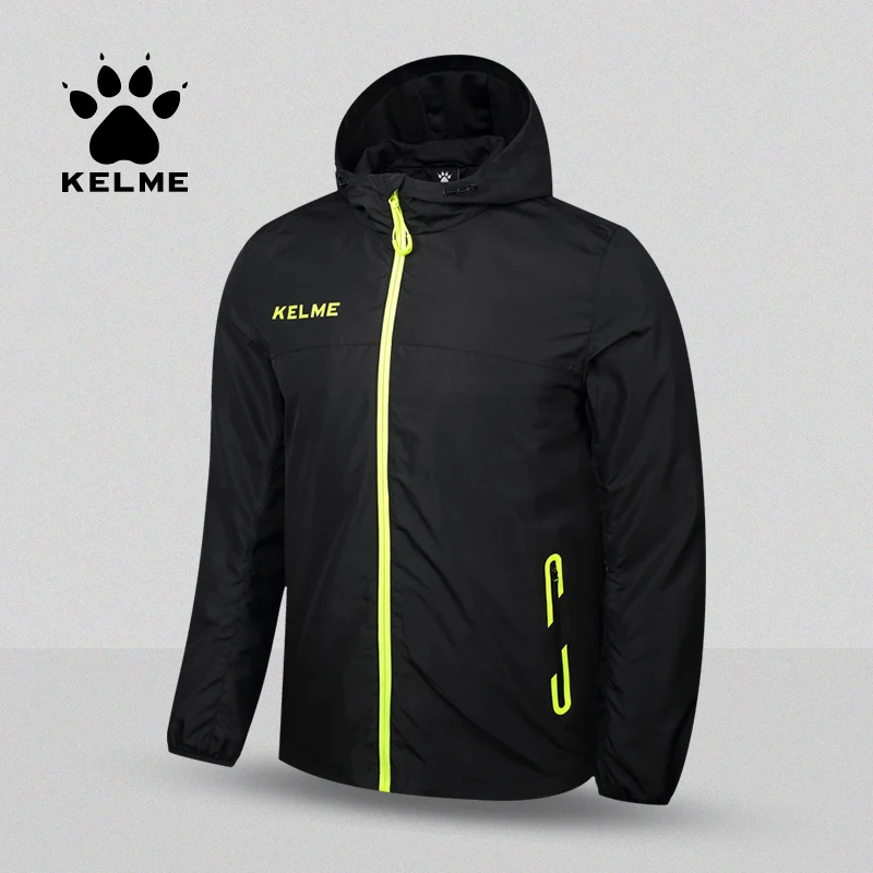 Мужская куртка для бега KELME толстовка с капюшоном ветрозащитная