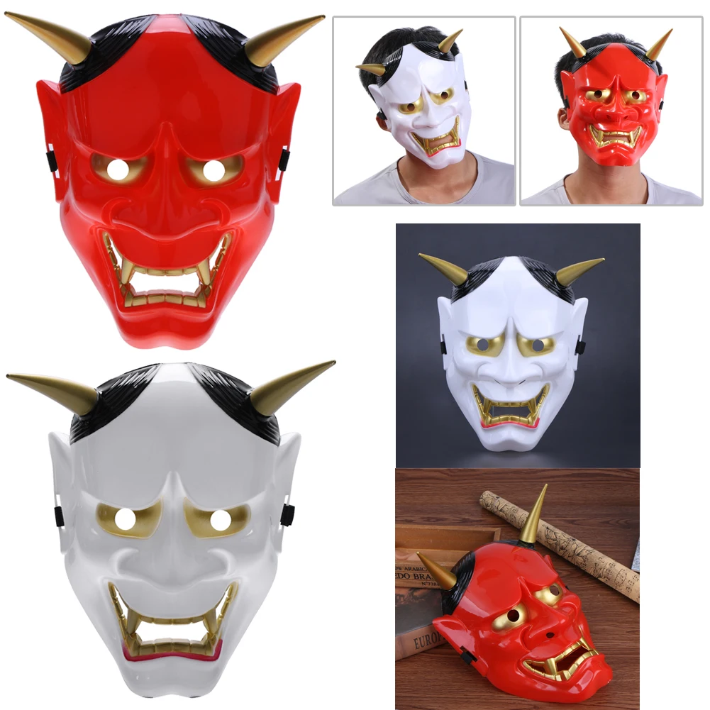 Хэллоуин ПВХ японская Hannya Noh полная маска для лица страшная японский аниме стиль