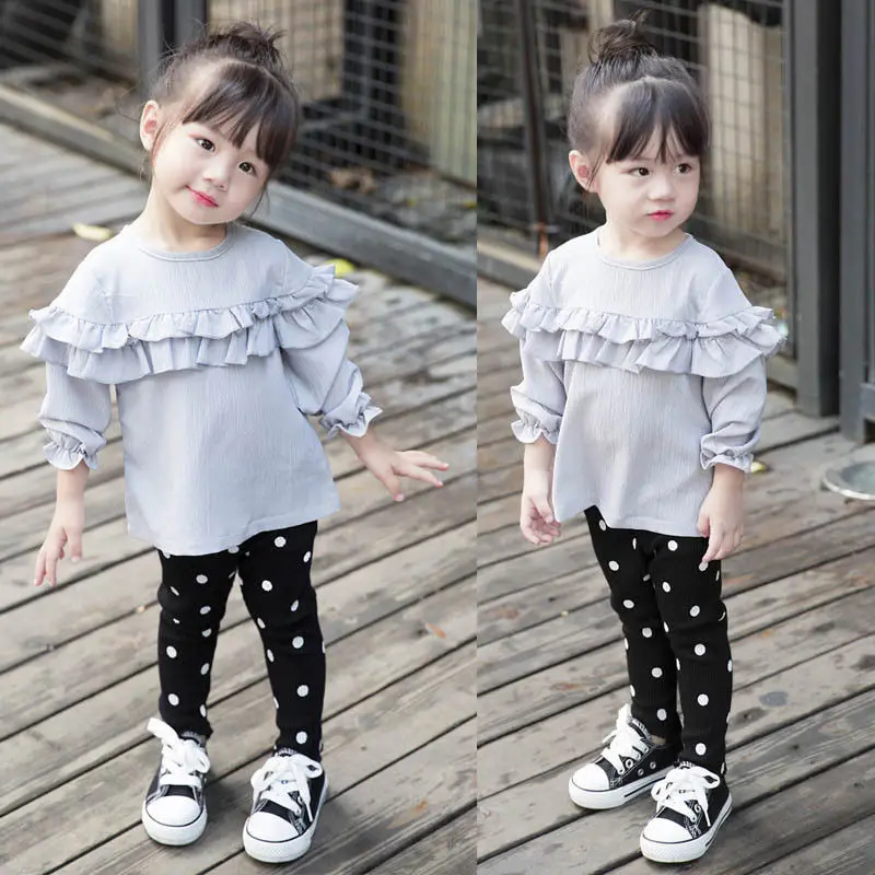 2018 новые модные детские блузки с оборками для малышей новорожденных девочек