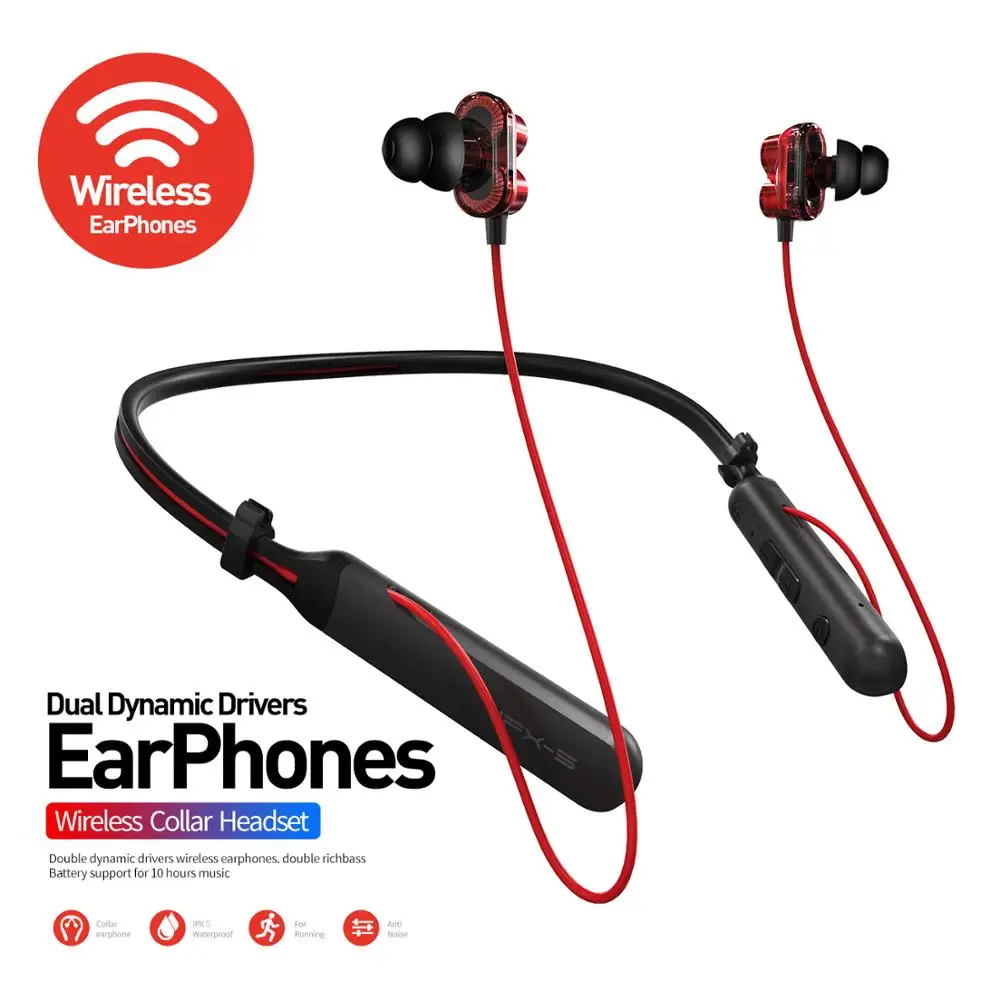 OwnFone BX345 Беспроводная Bluetooth гарнитура 4 динамические шейные спортивные наушники 150