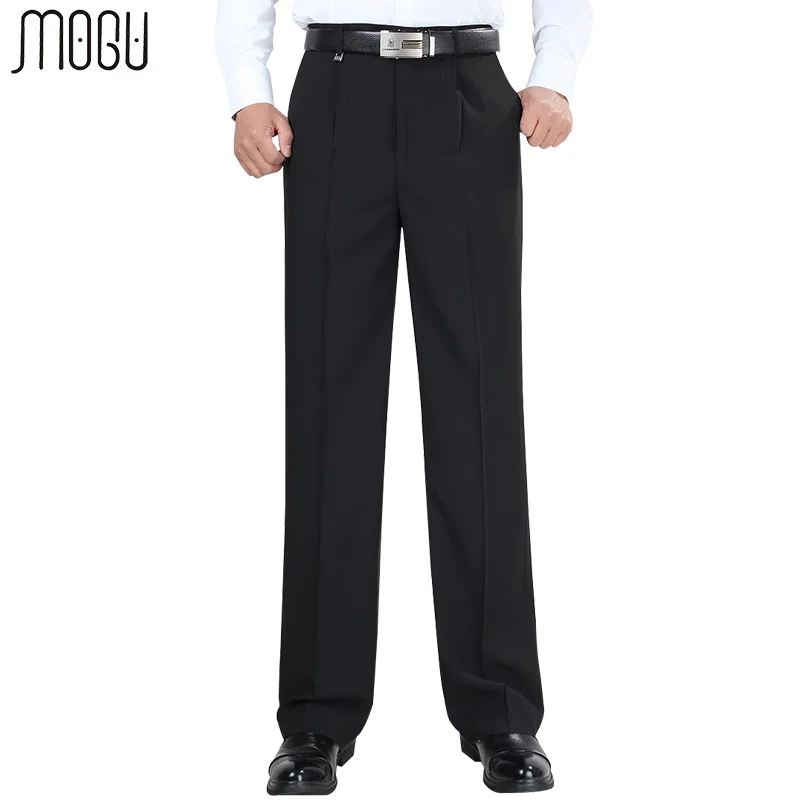 Мужские однотонные плиссированные брюки MOGU деловые без подкладки Азиатские