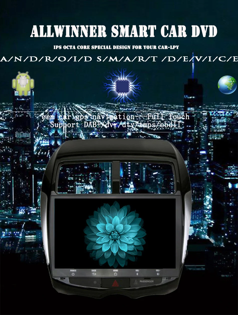 Android 8,1 HD 1024*600 Авто Радио Видео Аудио ПК монитор Блок для Mitsubishi ASX с gps Navi rds dab CarPlay usb dvr swc