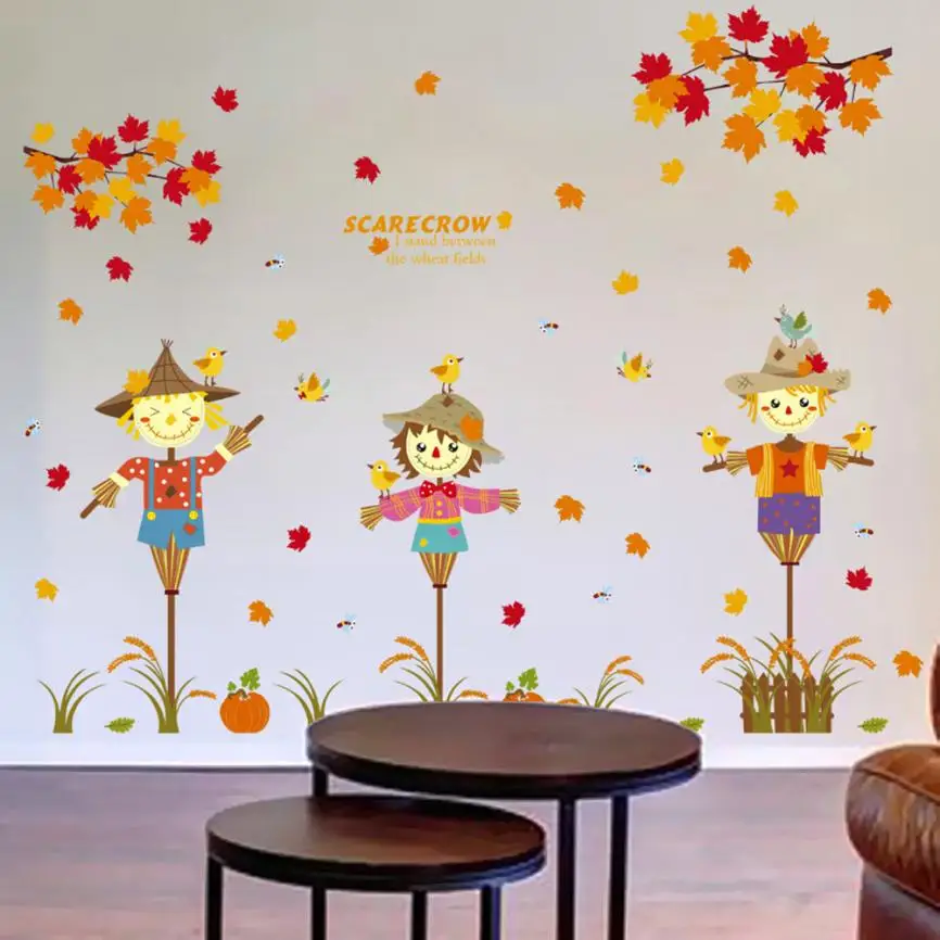 Home Decor Съемный Мультфильм пугало детей дом украшение стены Стикеры s дома Deco mirror AU7