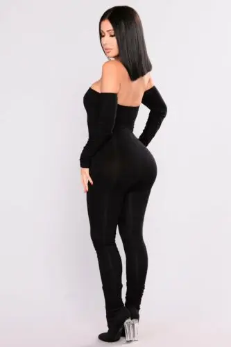 

Ladies Off Shoulder Clubwear Playsuit Bodysuit Party Jumpsuit Romper Trousers US