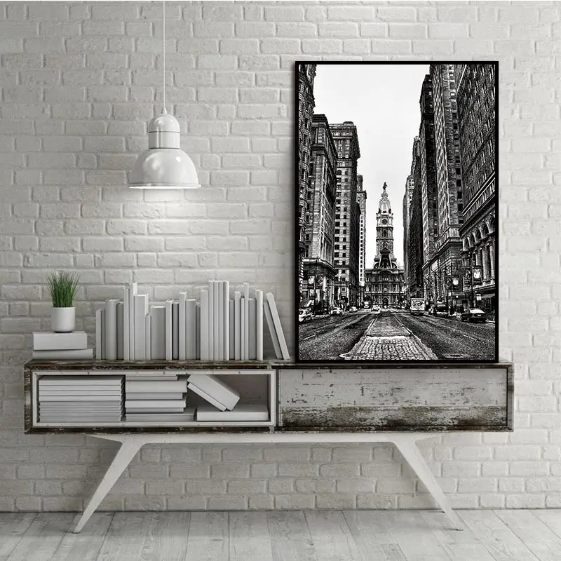 Настенные картины с абстрактным изображением здания церкви в скандинавском