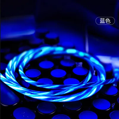 Светодиодный кабель type C/Micro USB, светящийся, видимый светильник, люминесцентный кабель для зарядки 3,0 и usb-кабель для Android для samsung Xiaomi huawei