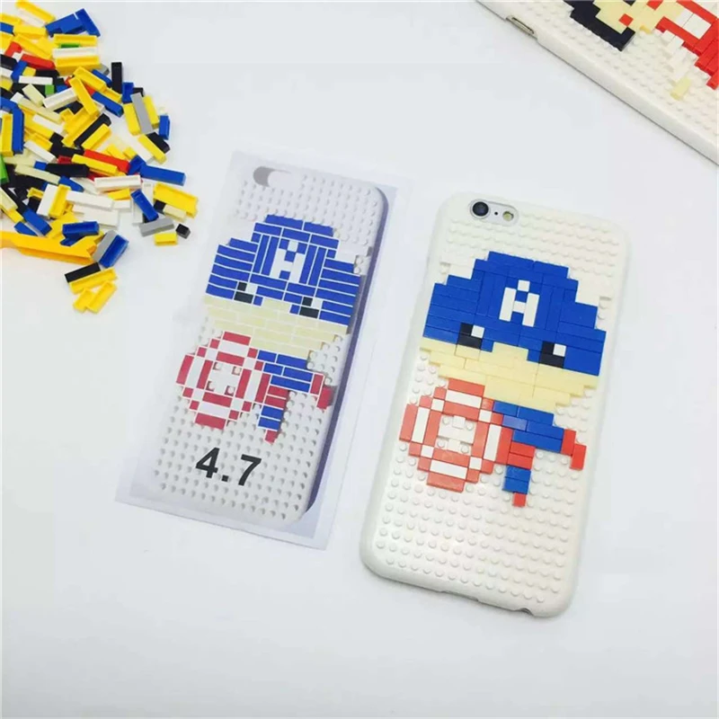 Aoweziic DIY чехол для iPhone7 6 S 8 Plus модный Legos блоки кирпичный мультфильм 7 P X XS MAX XR