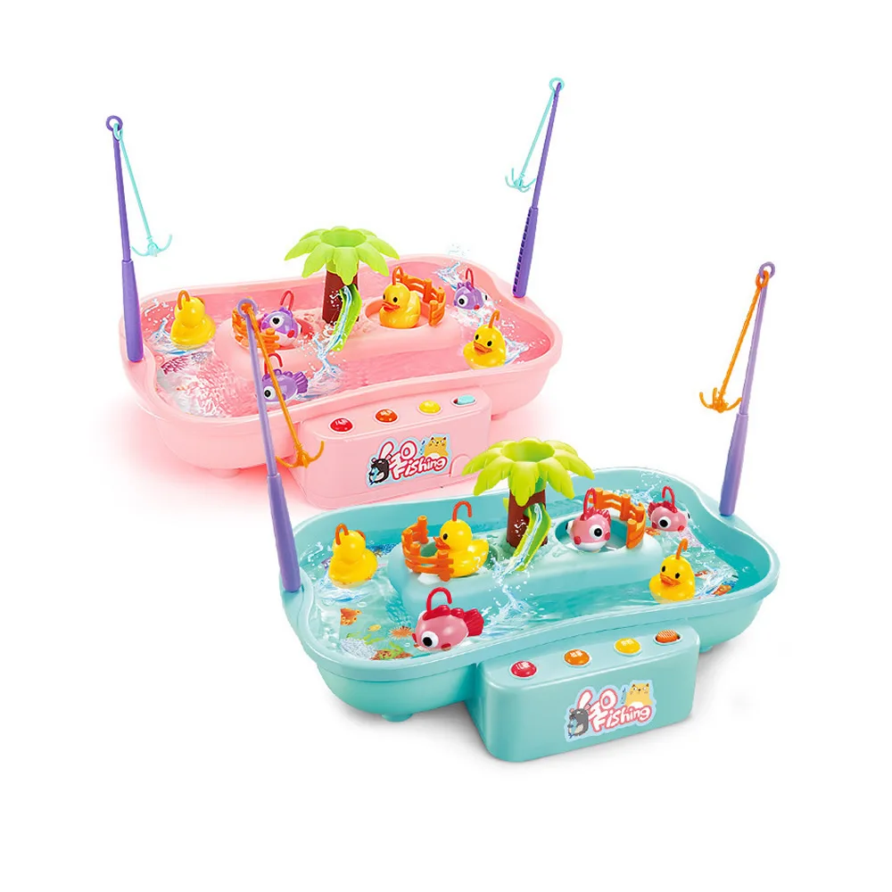 Детские игрушки для рыбалки с музыкальной водой, игрушки для игры в воду, набор удочек для рыбы, утки, ролевые игры в помещении, веселые игры для детей, игрушки, подарки на день рождения