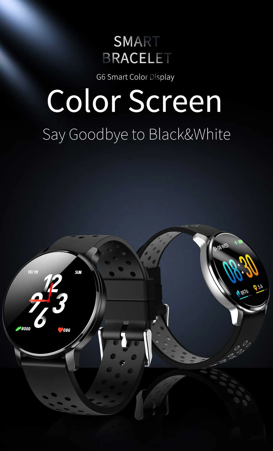G6 smart watch IP68 из водонепроницаемого материала для измерения кровяного давления, уровня кислорода в крови монитор фитнес трекер Смарт-часы браслет для мужчин/женщин