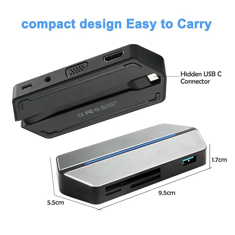 Адаптер Suntaiho USB Type C для концентратора 8 в 1 Samsung dex station pad 3 0 VGA HDMI 5 m CF SD TF карта Macbook| |