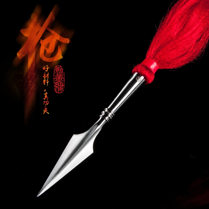 Ручная работа китайская копье из нержавеющей стали Wushu меч кунг-фу дао с стержнем
