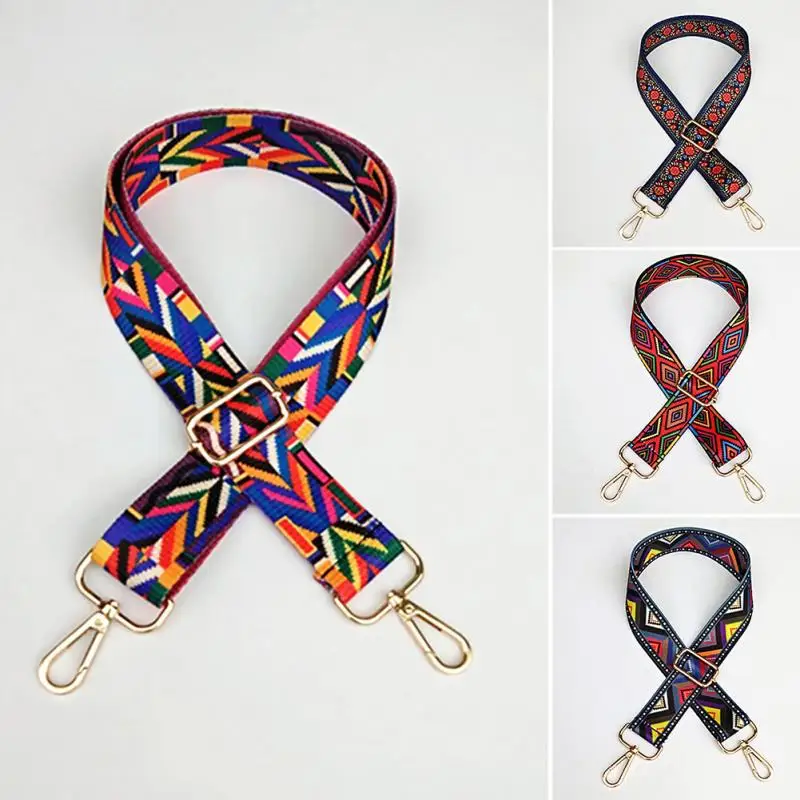 Сумка на плечо в этническом стиле широкий ремешок цветная сумка с милой лентой