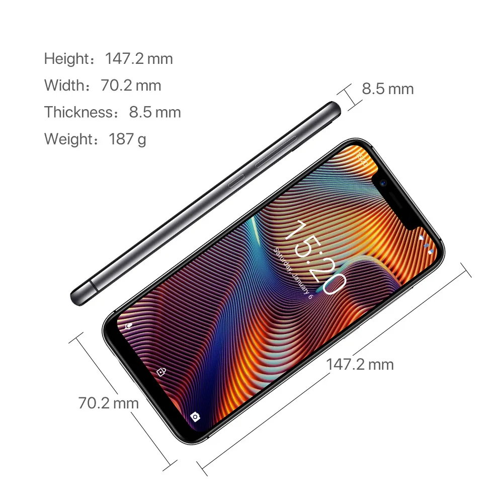 Umidigi A3 Pro смартфон с четырёхъядерным процессором ОЗУ 3 ГБ ПЗУ 32 12 Мп + 5 МП Android 8