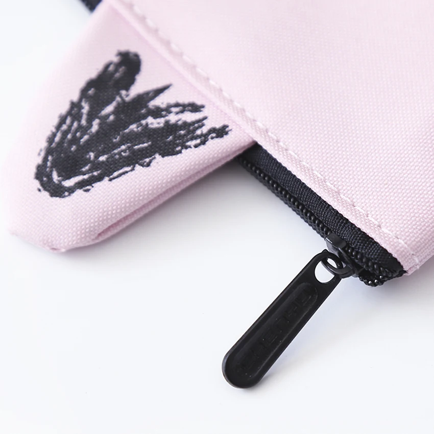 Cute Kitten Shape Canvas Handbag A4 Paper Holder File Folder Zipper Bag Cartoon School Office Supplies Data Document Storage | Канцтовары