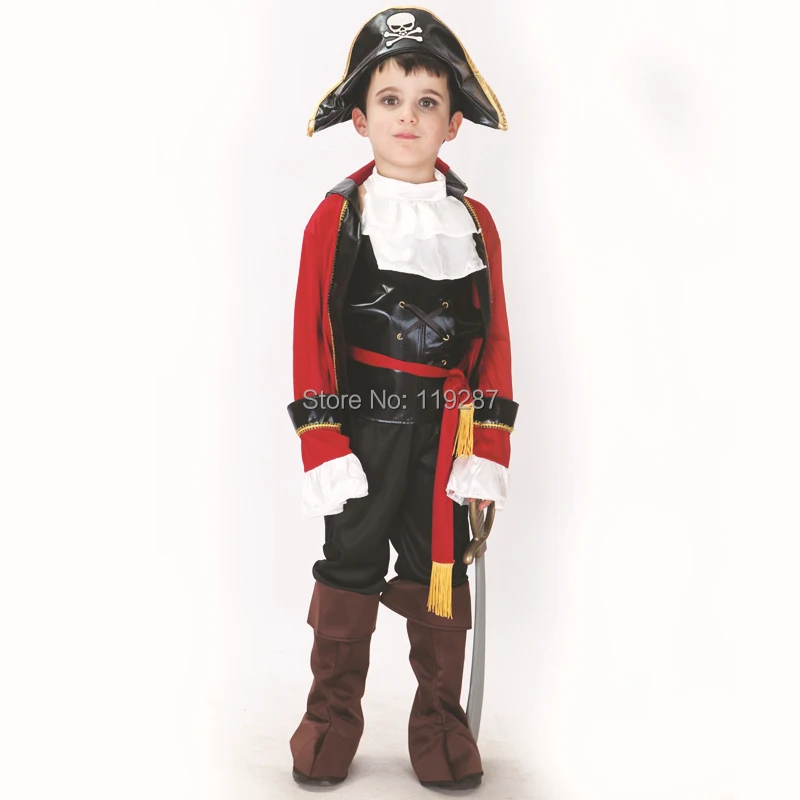 Бесплатная доставка Детский костюм пирата для косплея одежда вечевечерние