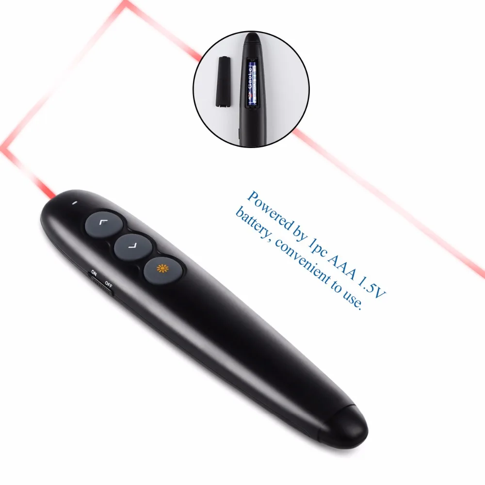 Powstro USB Лазерная флип-ручка беспроводной ведущий 2,4 ГГц power point PPT Clicker RF Page Turning Презентация дистанционное управление ручка