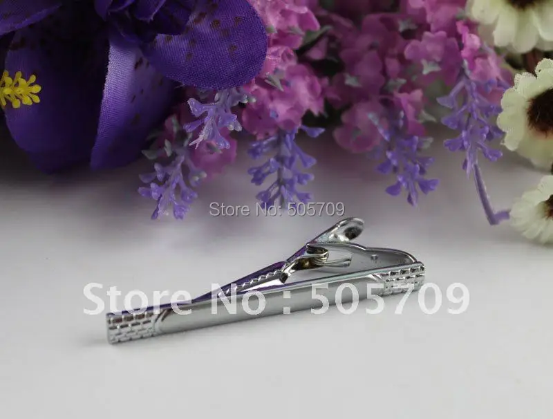 

FREE SHIPPING 2 Pcs gridding/smooth mens tie clip 60mm #22273