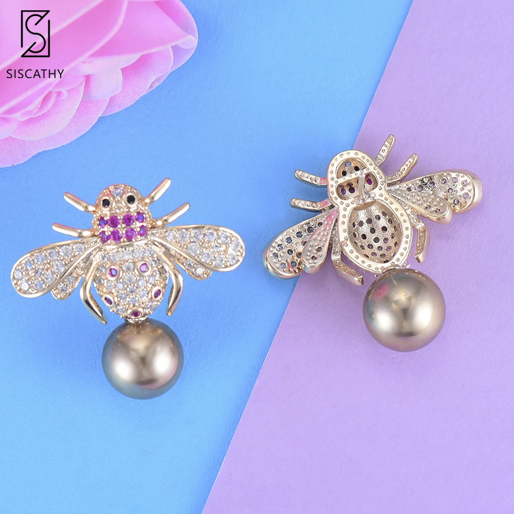 Женские винтажные серьги-гвоздики SISCATHY серьги в форме пчелы с искусственным