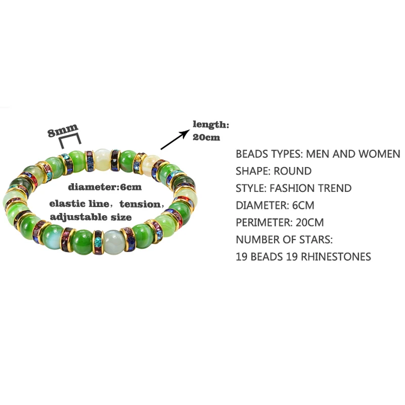 Новый Натуральный камень Будда молитва Strand браслет золотой кристалл в полоску