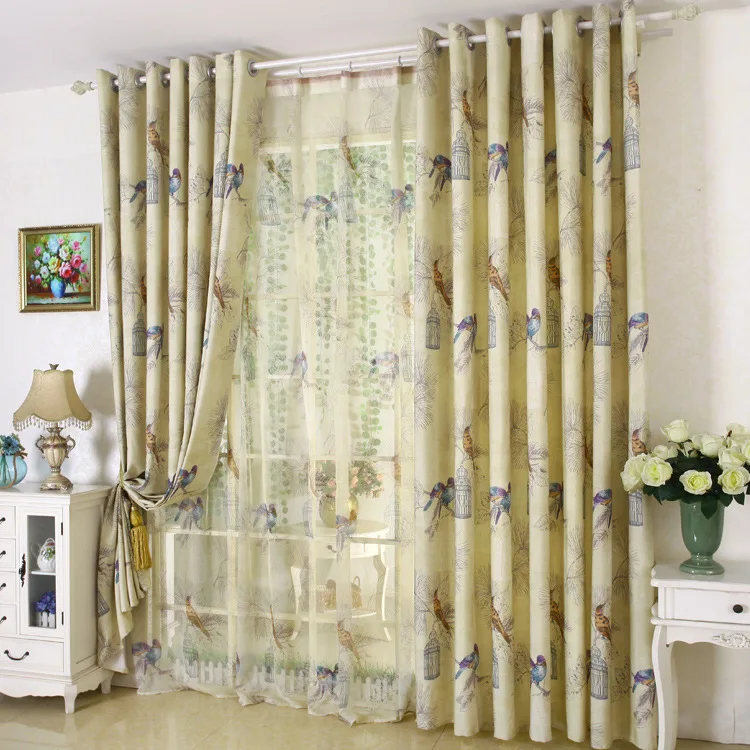 Американский пасторальный стиль занавеска из натурального хлопка и льна с