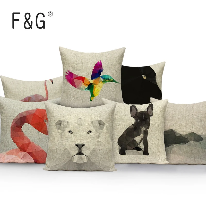 

3D Effect Animal Cushion Colorful 45*45 Sofa Seat Luxury Throw Pillows Flamingos Pillow covers Decorative Custom cover Cushion