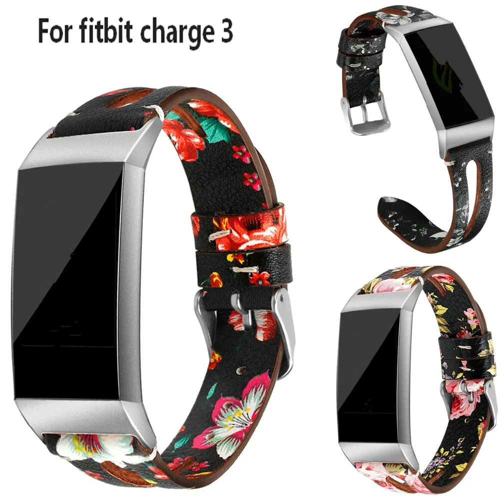 Ремешок COMLYO из натуральной кожи для браслета Fitbit Charge 3 сменный Браслет часов